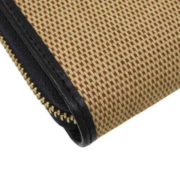 Gucci 1955 Horsebit 0416 Canvas Leather Beige Long Wallet 0392 - Picture 9 of 10